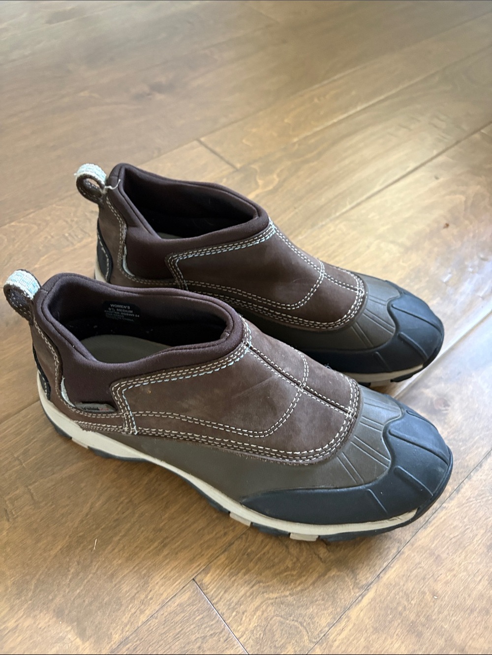 LL Bean Storm Chaser Slip Ons Brown Leather Women’s 9.5